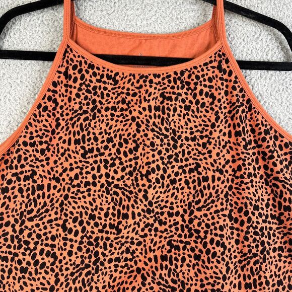 Torrid Foxy Cheetah Print  Tank Top Womens 5 High Neck Crop Sleeveless Stretch - Picture 2 of 7